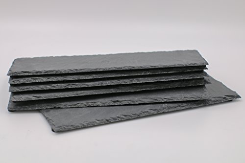 Dio 6er Display/Set Schieferplatten, rechteckig 30x10 cm Schieferteller Dekoration Dekoteller Unterteller Buffet Käseplatte