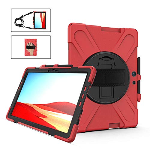 QINYUP Geeignet für Samsung Tab S6 10.5 T860 T865 PC-Halterung Silikon Handriemen Tablet Schutzhülle rot