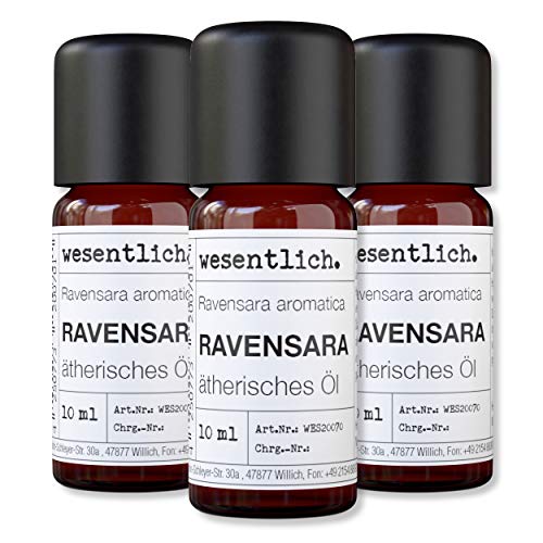 wesentlich. Ravensara Öl - ätherisches Öl - 100% naturrein (Glasflasche) - u.a. für Duftlampe und Diffuser (3x10ml)