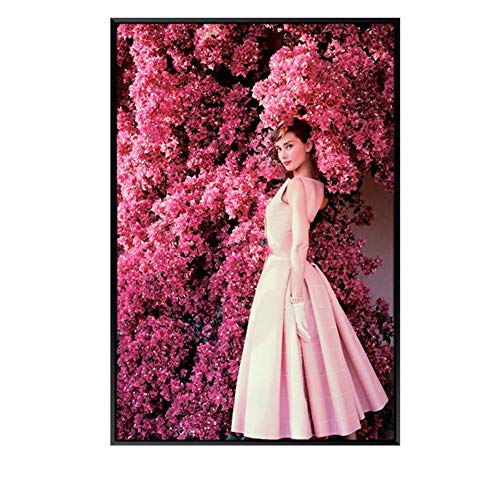 LCSLDW Leinwanddruck Audrey Hepburn Filmstar Vintage Nordische Plakate Und Drucke Wandkunst Leinwandbilder An Der Wand Bilder Wohnzimmer Dekor