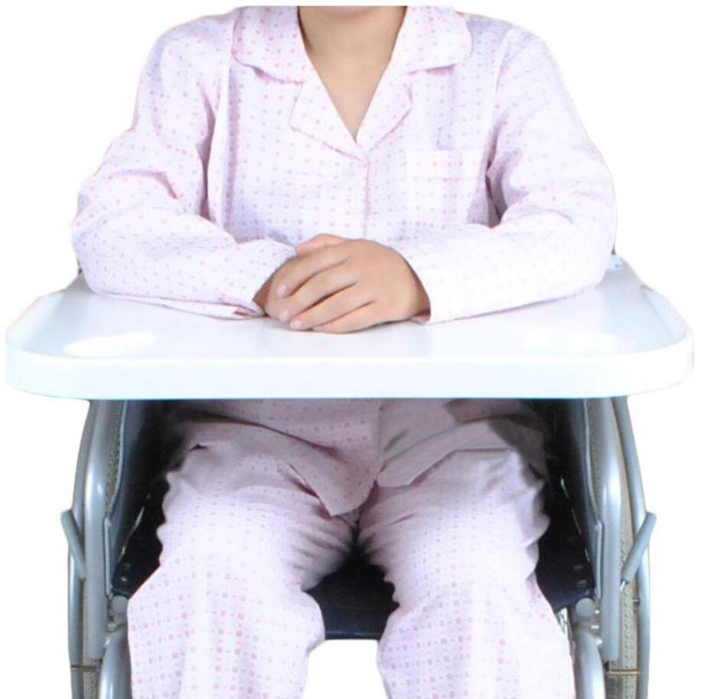 MEYLEE Universal Typ Patienten Rollstuhl ABS Kunststoff Stahl Tischplatte/Tisch Mahlzeit Tisch Zubehör/Weiß, 58 × 4,5 × 62,5 cm