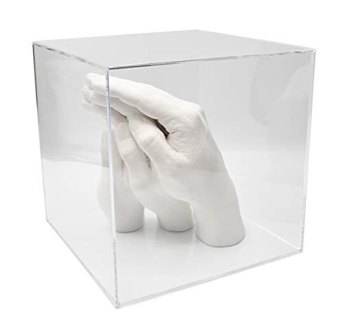 Lucky Hands® Family Abformset Trio+ | 3D Familien Handabdruck DIY Set für 3-4 Erwachsenenhände| Gipsabdruck Familie | Auch für Kinder und Jugendliche (inkl. Acrylglaswürfel)