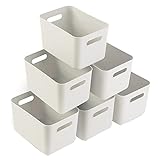 Loufy Set mit 6 Kunststoffkörben, Büro-Aufbewahrungskörben für die Badezimmeraufbewahrung, Küchenaufbewahrung (6er-Pack)
