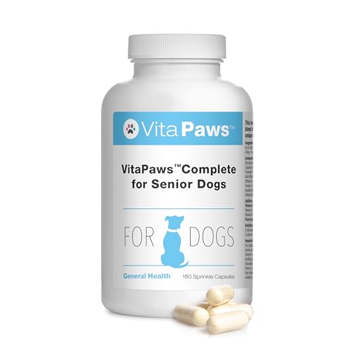VitaPaws™ Complete - Multivitamine & Mineralien mit Glucosamin - für ältere Hunde - 180 Streukapseln - Versorgung für bis zu 3 Monate - SimplySupplements