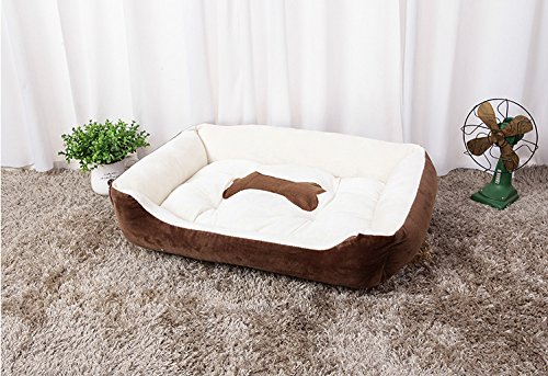 LanXi Pet Tragbar Bett Cuddler für Hunde & Katzen, Home Soft Warm Sofa für Welpen & Katzen (XXL（120 * 90 * 18）, Braun)