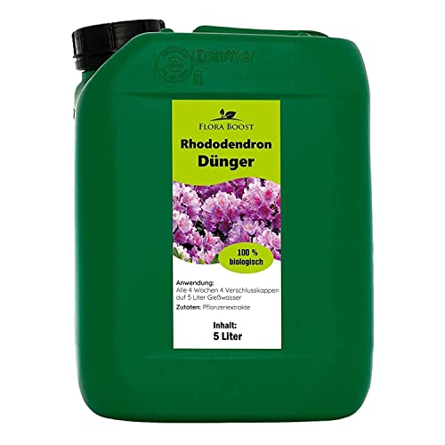 Flora Boost Rhododendron Dünger 5 Liter - Verbesserte Wurzelbildung und Blütenbildung - Gesunde Pflanzen