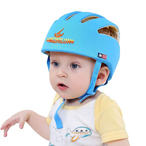 Babyhelm Helmmütze Kopfschutzmütze für Kleinkind beim Lauflernen verstellbar Safety Helmet (Blau)