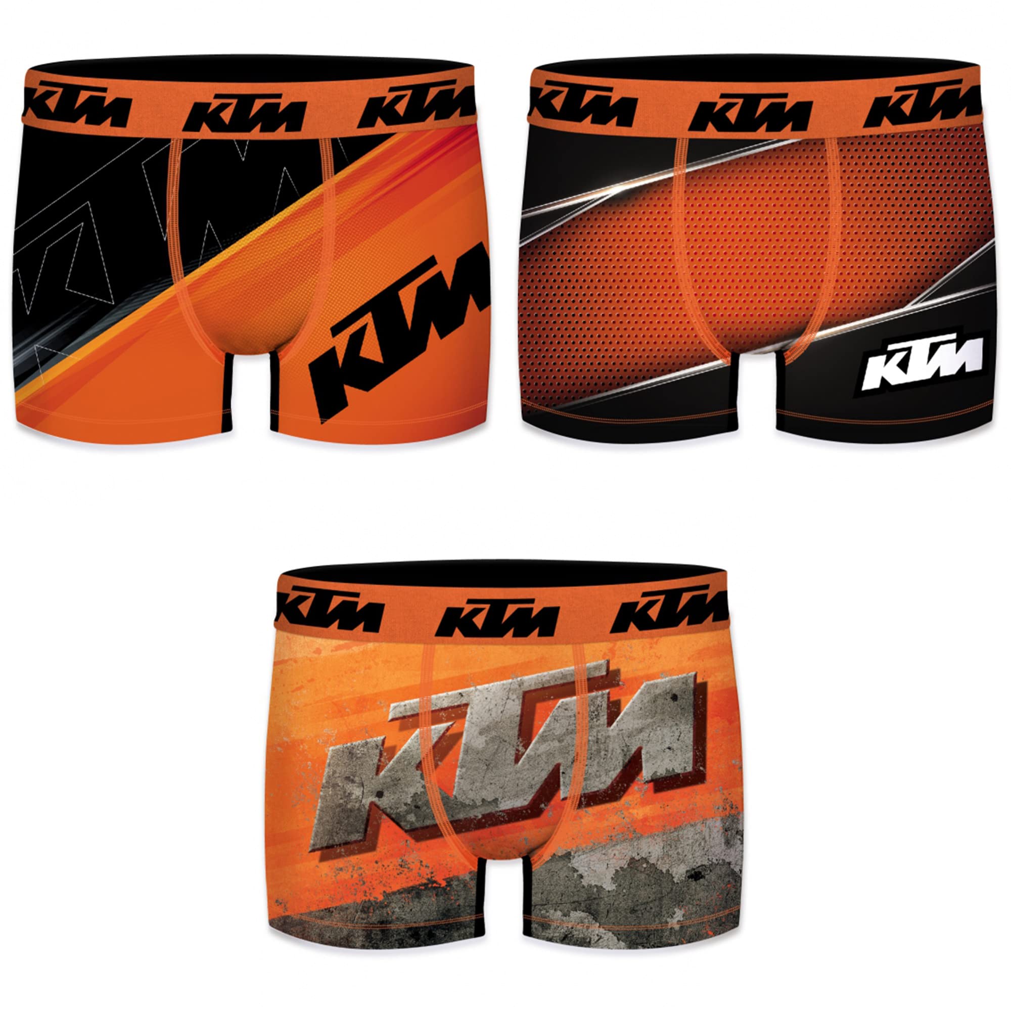 KTM by Freegun Boxershorts für Herren Unterwäsche Polyester Pant Men´s Boxer 3 er Pack, Bekleidungsgröße:XXL, Modelle:Set 3
