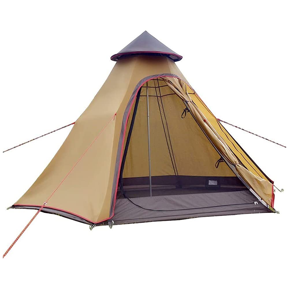Wasserdichtes Camping-Pyramiden-Tipi-Zelt für Erwachsene, Tipi-Zelt, wasserdichtes Doppelschichten-Indianerzelt, Jurtenzelt, Turmpfosten-Glockenzelt für Familienausflüge im Freien