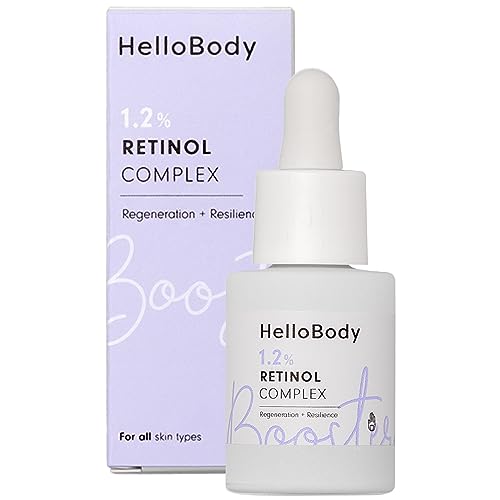HelloBody 1,2% RETINOL COMPLEX Booster (15 ml) – das regenerierende & straffende Schönheitselixier – Anti Aging Hautpflege mit Retinol, Bakuchiol und luxuriösem Kahai-Öl