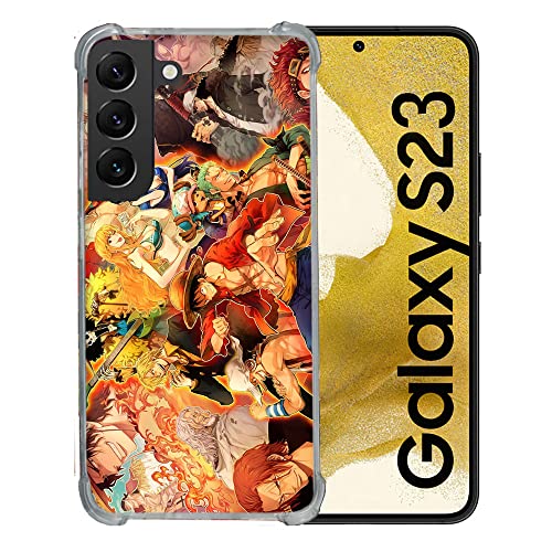 Cokitec Schutzhülle aus Hartglas für Samsung Galaxy S23, Manga One Piece Nakama