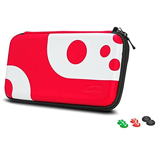 SPEEDLINK CADDY & STIX Protect & Control Kit - Gepolsterte Transporttasche und Joy-Con-Caps für Nintendo Switch (Fächer für Spiele - Weiches Innenfutter) Schwarz-Rot, SL-330200-BKRD