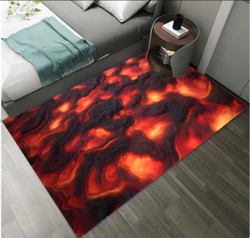 IZREEL Vulkan Lava Magma Bereich Teppich Roter Teppich Für Wohnzimmer Spielmatten Kinderteppich Teppich Zimmer Dekor Teppich Matte Home Teppiche 200X300Cm