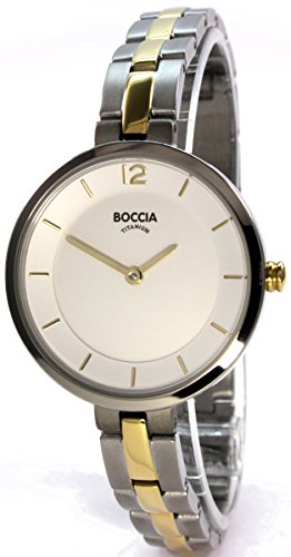 Boccia Damen Analog Quarz Uhr mit Titan Armband 3267-02