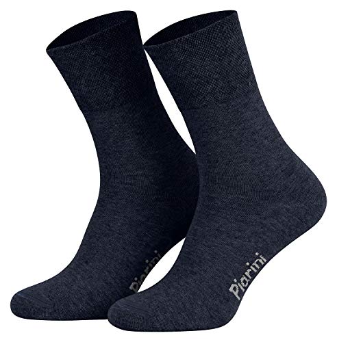 43-46 - 8 Paar Business Socken, Anzugsocken ohne Gummibund Baumwolle - Herren Damen - 8er Pack - blau jeans