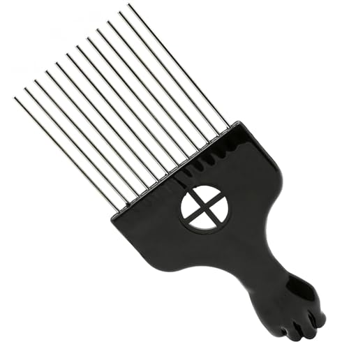 1 Stück Afro-Gabelkamm aus Edelstahl mit breiten Zähnen, Friseurbürste, Metallstifte, Haar-Styling-Werkzeuge, Einsatz for lockiges Haar (Size : Size S)