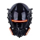 SUNDAYA Punk Maske Helmet mit LED, Cosplay Maske Helmet Anime Maske Zukunfts-Punk-Helm, Cosplay Outfit Weihnachten