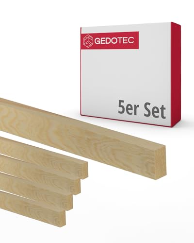 Gedotec Holzleisten - Holzbretter zum bauen Bastelklötzchen 100 cm lang | 5 Stück 19 x 40 mm | BASIC | vielseitiges Holz zum Basteln von verschiedenen Objekten - für Fensterbank Verkleidung innen