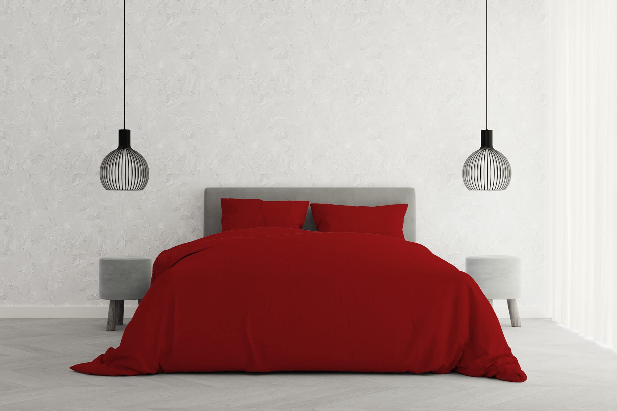Italian Bed Linen Elegant Bettbezug, Rot, Doppelte, 100% Mikrofaser