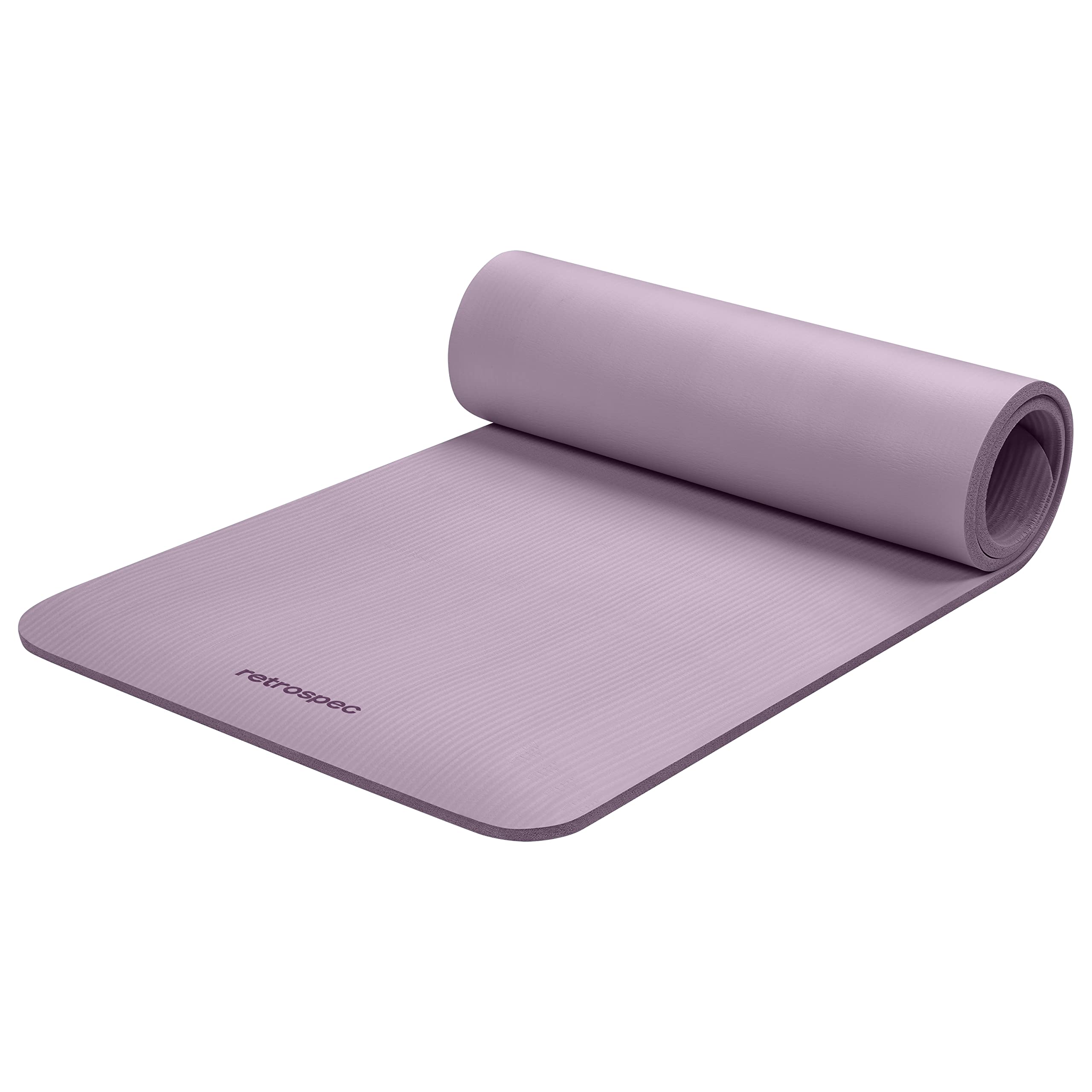 Retrospec Solana Yogamatte, 1,27 cm dick, mit Nylonband, für Damen und Herren, rutschfeste Trainingsmatte für Yoga, Pilates, Stretching, Boden- und Fitness-Workouts, violetter Dunst