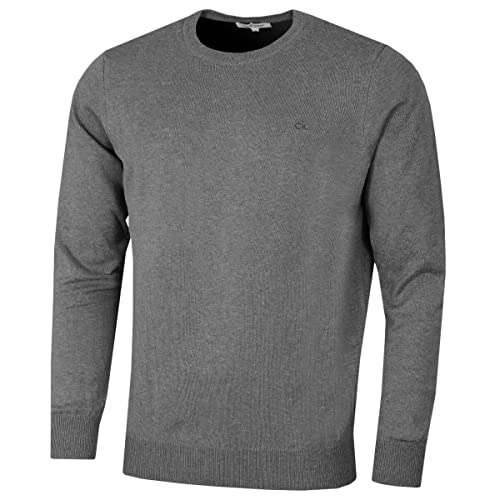 Calvin Klein Golf Herren Rundhals-Tour Sweater - Grau Marl - XL
