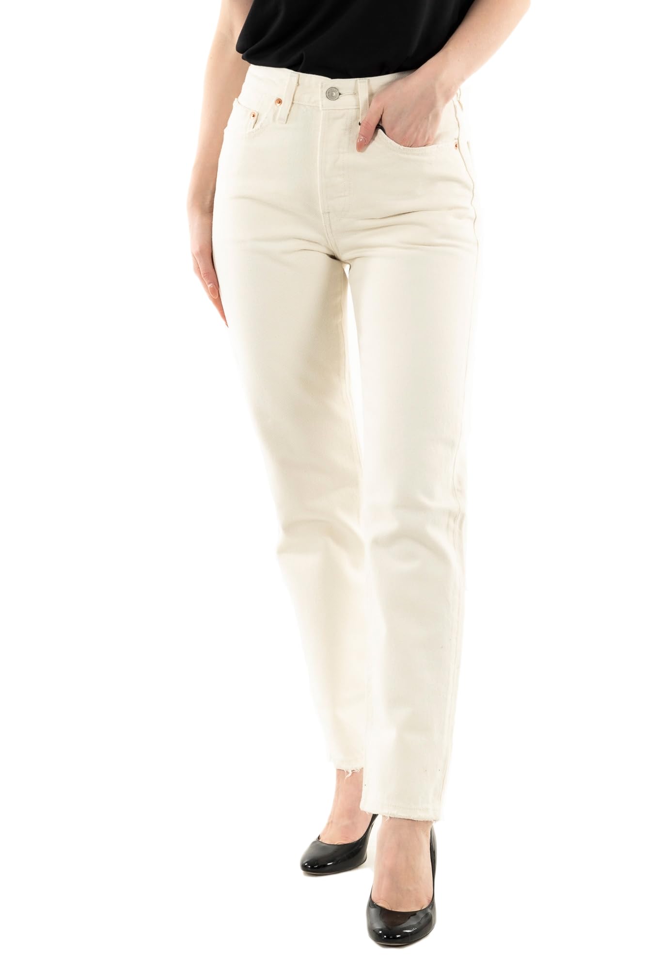Levi's Damen 501® Crop Jeans,Ecru Booper No Damage,25W / 26L