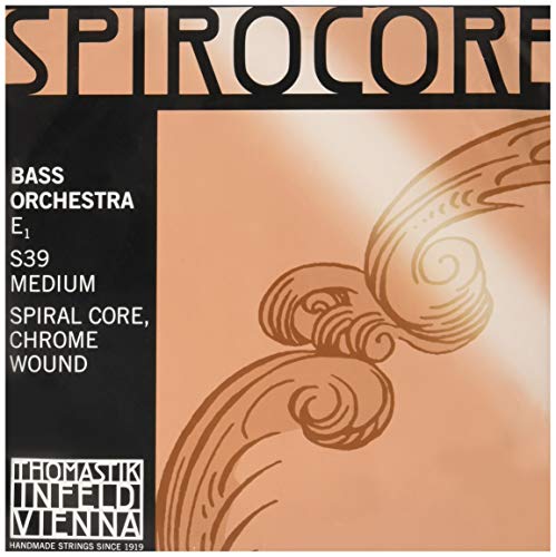 Thomastik Einzelsaite für Kontrabass 4/4 Spirocore - E-Saite Spiralkern, Chrom umsponnen, Orchesterstimmung, mittel