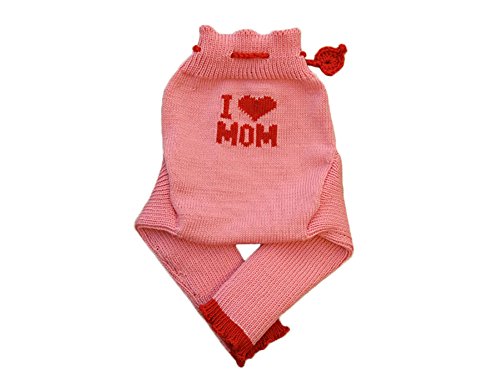 100% Merino Wolle Baby Wollwindelhose Überhosen Longies gestrickt I love Mom M Pink-Red