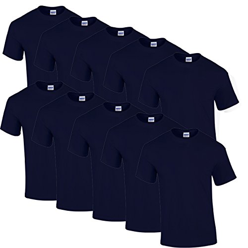 Gildan 10 T Shirts Heavy Cotton M L XL XXL Diverse Farben auswählbar (3XL, 10er Navy)