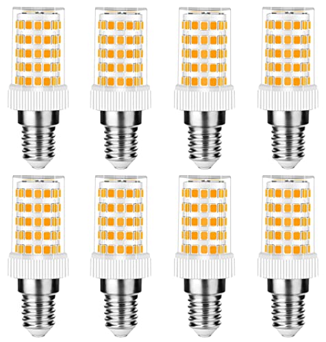 E14 LED Lampe 10W, 800LM, Warmweiß 3000K, Ersatz 50W-100W E14 Halogenlampe, Kein Flackern, Nicht Dimmbar, E14 Glühbirnen für Kronleuchter, Deckenleuchten, Wandleuchten, AC 220-240V, 8er Pack