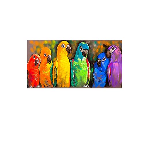 HONGC Leinwanddrucke Moderne Bilder Bunte Papageien Leinwand Gemälde Für Wohnzimmer Drucke Und Poster Tierkunst Wohnkultur 30x60cm/11.8"x23.6" Kein Rahmen-1