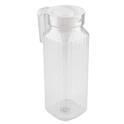 Acryl-Krug mit Deckel und Griff, gerippt, gestreift, Saftflasche, Kunststoff, Trinkgeschirr, Wasser, Eiskalt Spender für Bar Zuhause 1100ml
