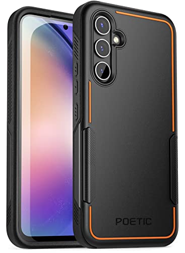 Poetic Neon-Serie-Hülle für Samsung Galaxy A54 5G 6,4 Zoll, zweilagig, robust, leicht, schlank, stoßfest, Schutzhülle 2023, Schwarz