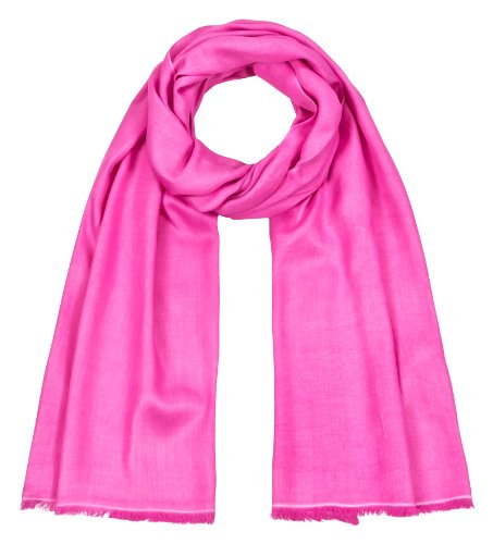 Maharanis Handgefertigter Seidenschal Schal pink 45 cm x 180cm Fairtrade