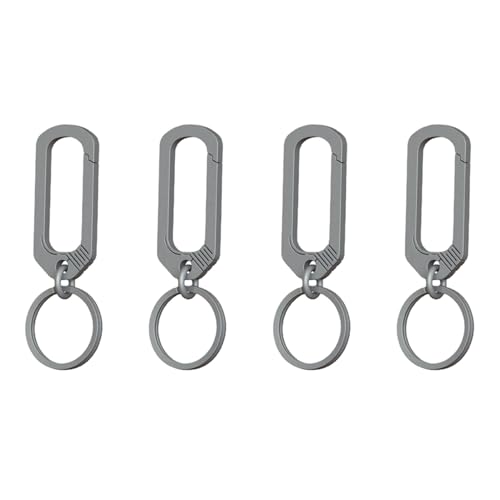 Tlily 4 x Schnalle aus Titan, Schlüsselanhänger aus Titanlegierung, einfache Schnallen, Zubehör für Camping, Taschenwerkzeug im Freien