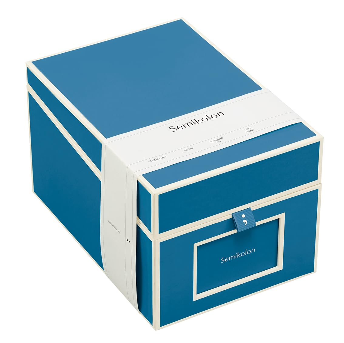Semikolon 364110 CD- und Fotobox – 17,7 x 15,7 x 25,6 cm – für 10 x 15 cm Fotos – Cover azzurro hell-blau