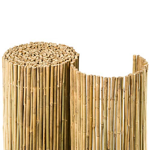NOOR Bambusmatte Bahia 2 x 3m I Natürliche Bambus-Sichtschutzmatte mit durchbohrtem Draht für maximale Stabilität I Terrassen- und Balkonwindschutz