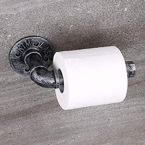 BTSKY Antiker Toilettenpapier-Halter aus Industrie-Rohr, silber