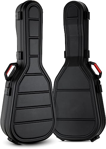 Shaman KGPC-5122BK Klassikgitarren Case Schwarz - Aus stabilem PolypropylenInnen - Mit schwarzem Plüsch ausgekleidet - Mit 6 Schnappschlössern gesichert - Passend für Klassische Gitarren in 4/4-Größe