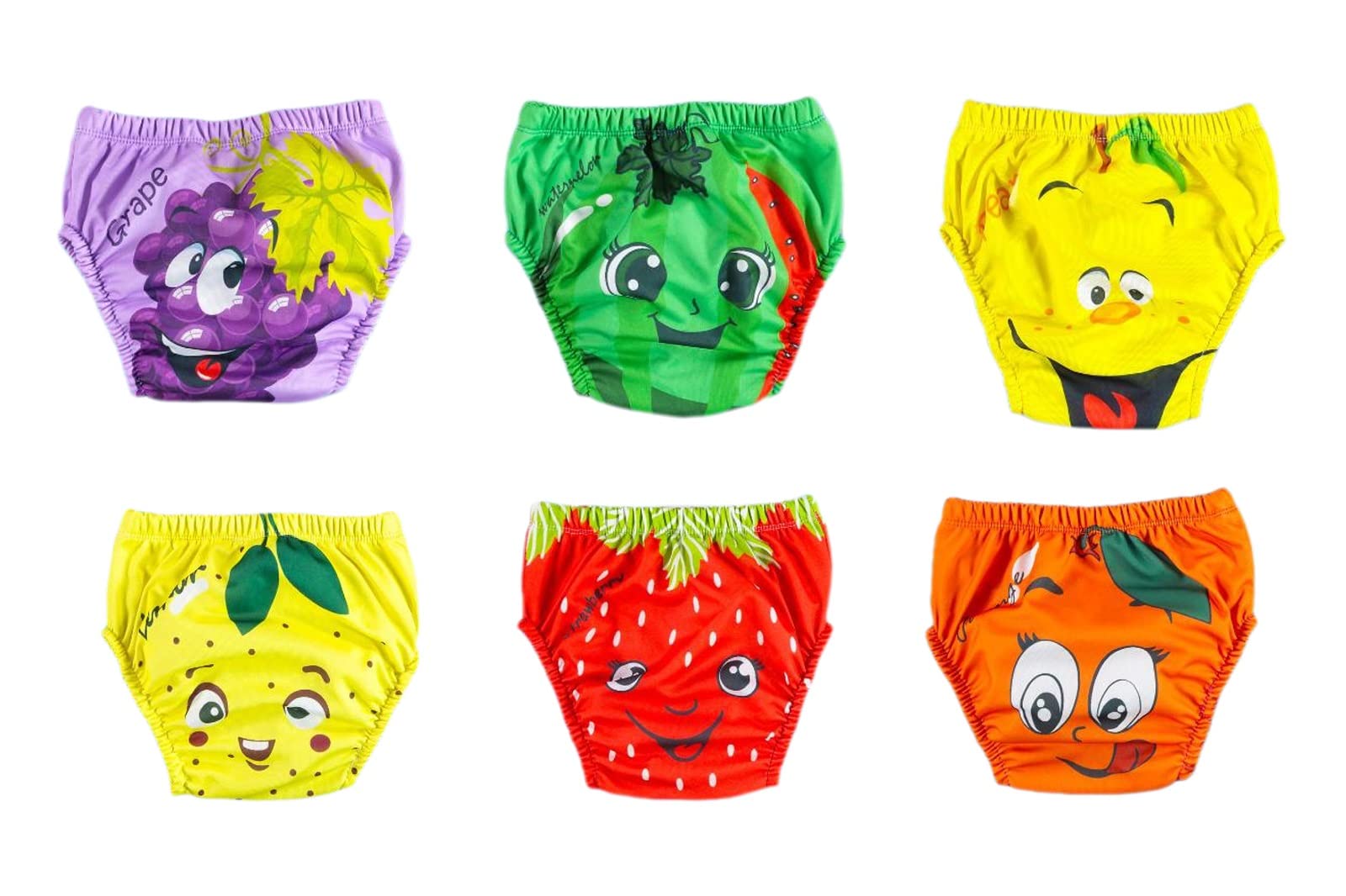 OZYOL Trainerhosen für Tröpfchentraining 6er Pack - Wiederverwendbare Kleinkinder Lernwindeln Baby Unterwäsche zum Sauberwerden Toilettentraining (as3, Numeric, Numeric_110, Fruits)