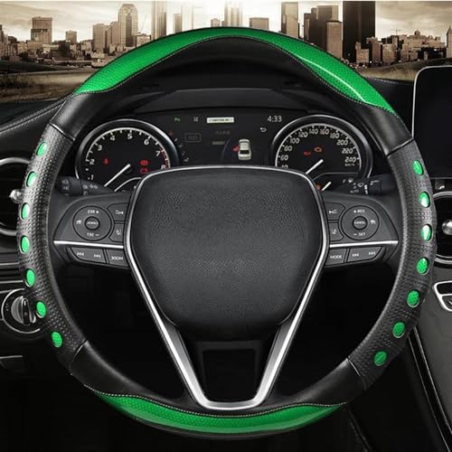 Auto Innen Lenkrad Abdeckung Dekoration Leder Abdeckung Zubehör Für Toyota Für Avalon Für Camry 2018 2019 (Color : Green)