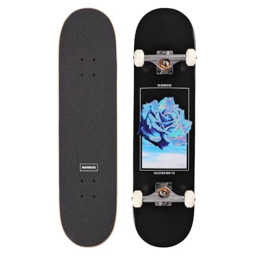 skatedeluxe | Rose - 8" x 31.62" | Skateboard Komplettboard | 7-lagiges Ahornholz Deck, Urethan-Rollen, Skatedeluxe Griptape, ABEC 5 Kugellager | Skateboards für Kinder, Teenager, Erwachsene