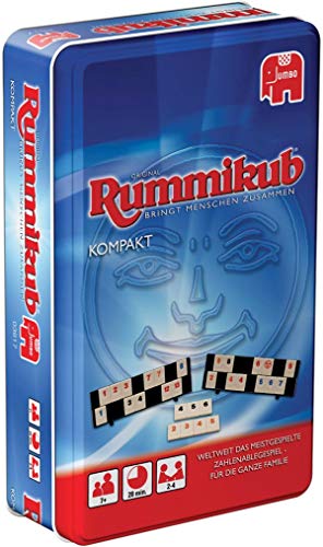Jumbo JUM03817 Original Rummikub Kompakt in Metalldose, Brettspiel