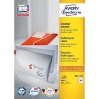 Avery Zweckform Universal - Permanente, selbstklebende Papieretiketten - weiß - 52,5 x 29,7 mm - 8000 Etikett(en) (200 Bogen x 40) (3651-200)