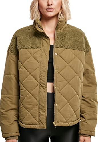Urban Classics Damen Ladies Oversized Diamond Quilt Puffer Jacket Jacke, tiniolive, XS