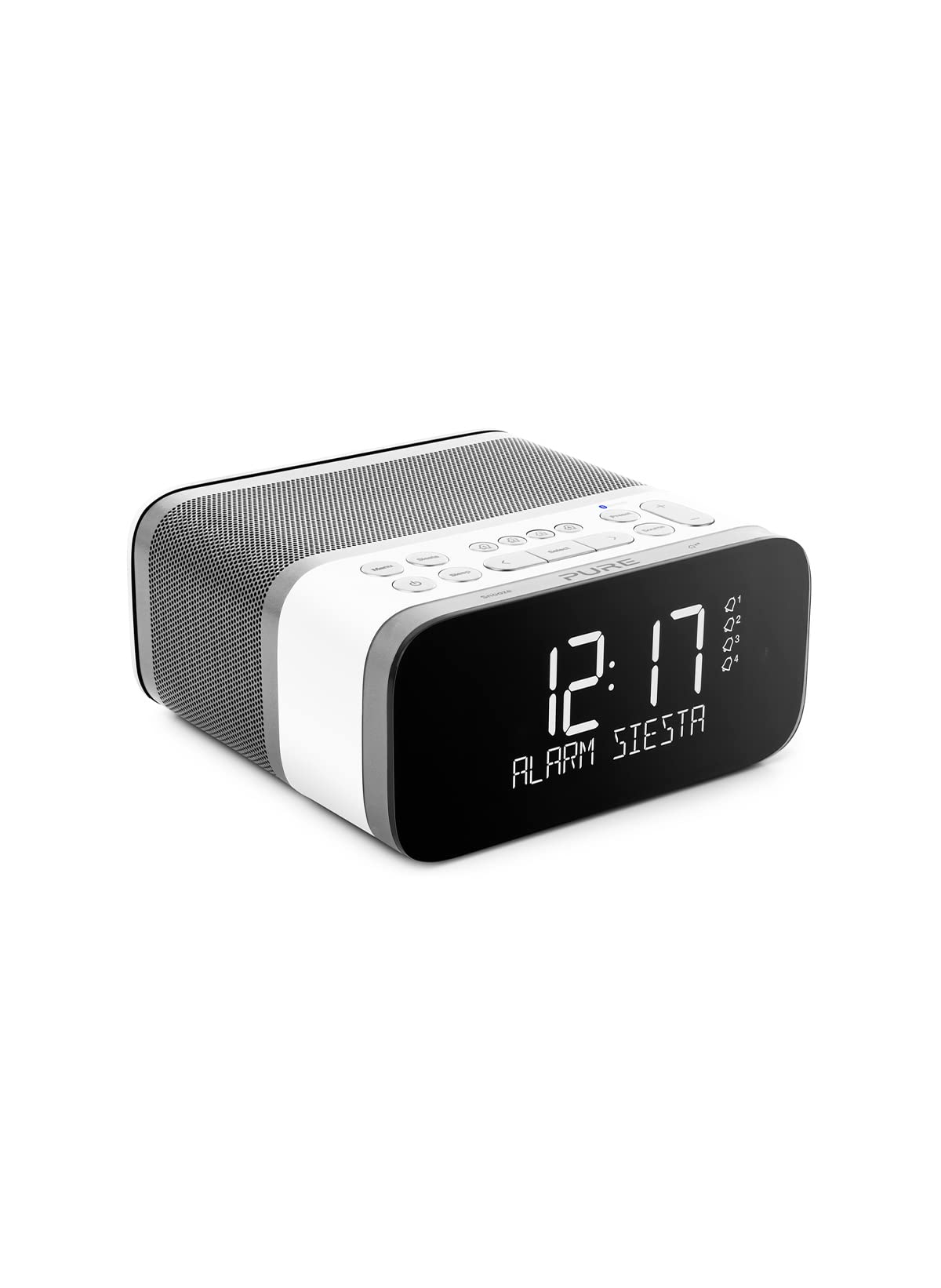 Pure Siesta S6 Bluetooth Radiowecker (Digitalradio, CrystalVue Display, Bluetooth, DAB/DAB+ und UKW, 40 Senderspeicherplätze, Sleep-Timer und Weckfunktion), Polar