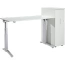 Schäfer Shop Genius 2-tlg. Büromöbel-Set, Schreibtisch ERGOSTYLE, elektrisch höhenverstellbar, lichtgrau/weißalu 2