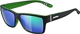 ALPINA KACEY - Verspiegelte und Bruchsichere Sonnenbrille Mit 100% UV-Schutz Für Erwachsene, black matt-green, One Size