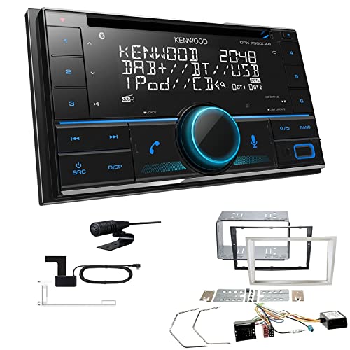Kenwood DPX-7300DAB 2-DIN Autoradio mit Bluetooth Digitalradio DAB+ USB CD passend für Opel Astra H 2004-2010 Satin Stone