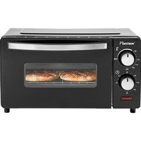 Bestron Kompakter Mini-Backofen mit Ober-/Unterhitze, 9 Liter, 800 Watt, Schwarz